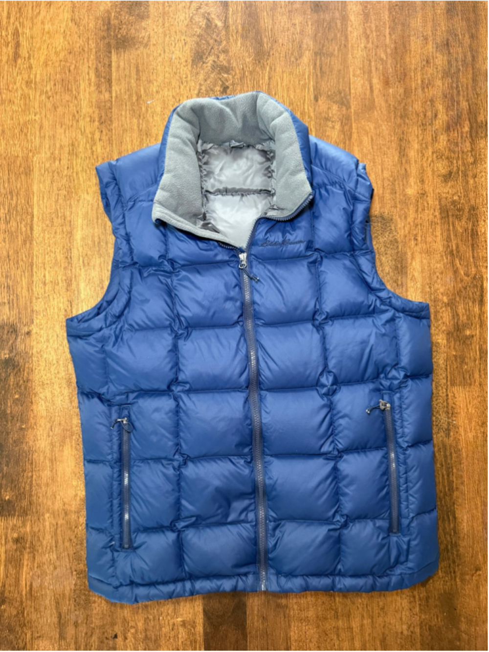 Blue Eddie Bauer premium goose down puffer vest Size M